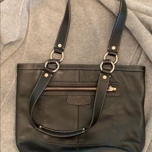 Black leather COACH purse